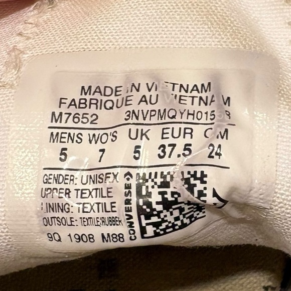 Converse Chuck Taylor White Sneakers size Men’s 5 or Women's 7 - Picture 7 of 7